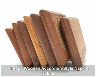 Vintage Wooden AccordionStyle Napkin Holder third image