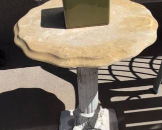 Vintage Pedestal Side Table with Square Planter