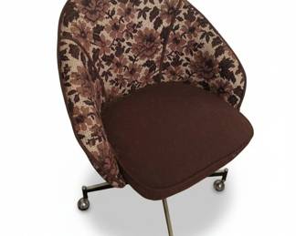 Vintage Floral Upholstered Swivel Armchair by Douglas Furniture