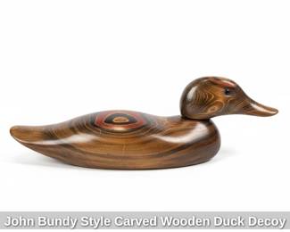 John Bundy Style Carved Wooden Duck Decoy