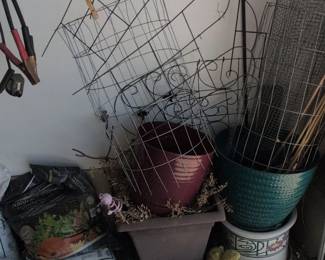 Assorted Garden Trellises and Planters