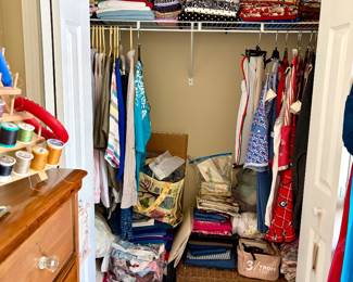 Lots of Fabric, Wicker Chest and Aprons