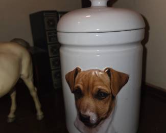 Jack Russell Cookie jar from Best Friends Collection $20 Trinket Box $15.