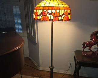 Floor lamp with metal and marble weighted base $350