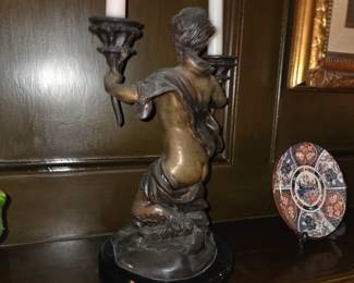 Bronze female centaur candle holder  