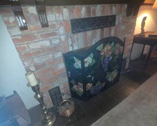 Stained Glass Design - Tri-fold Fireplace screen $300.00 Online prices start around $300 and go over $5,000. for screens shaped the same as this one! A steal at $300.00