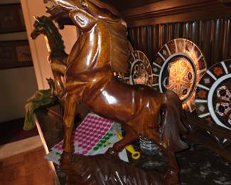Carved wood horse - large $120..  