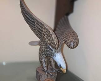 Landing Eagle mounted on wood base $40