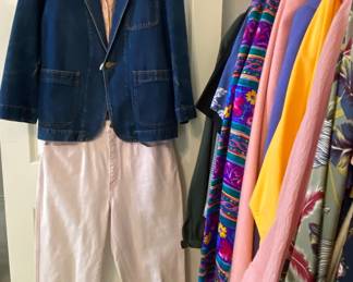 Vintage pink Zena jeans, vintage denim blazer