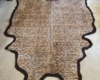Large zebra hide rug