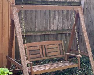 Beautiful wooden swing