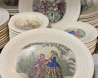 Old South, antebellum transfer ware porcelain dishes