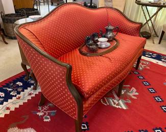 Antique down filled settee, this is a perfect perfect size and an excellent condition