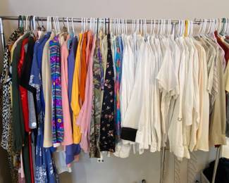 Two large racks and a closet full of Vintage items