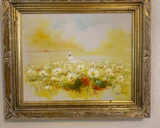 Mid-century, original oil, electric colors