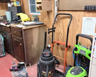 Pressure washer, shop vac, and a lot of tools!