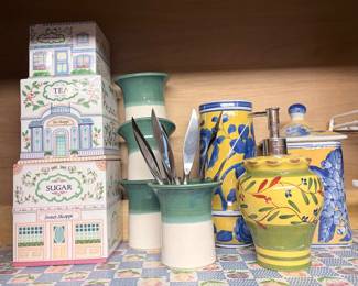 Danish rosewood steak knives, various ceramics