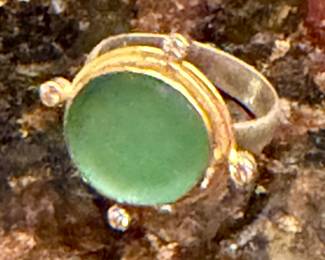 Aventurine and diamond ring