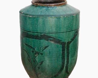 Chinese Wingbloom Glaze Green Vase