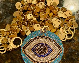 Massive diamond evil eye necklace 