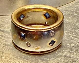 Heavy platinum and 18k band 