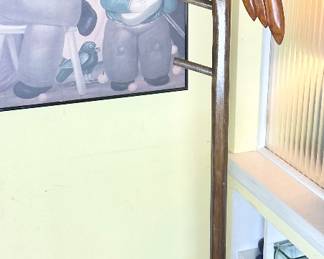 Unique  wood vulture clothes tree.