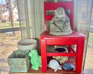 Concrete happy Buddha.