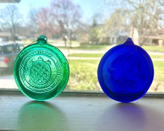 Pressed glass sun catchers.