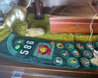 1950's Girl Scout sash with badges.