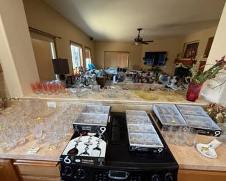 Crystal and kitchen items