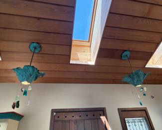 Small custome art glass chandelier