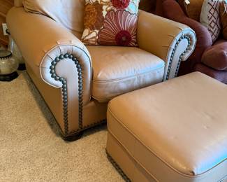 Handcock & Moore Leather chair & ottoman