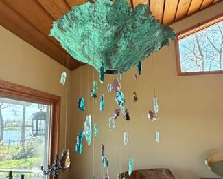 Large custome art glass chandelier