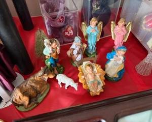 Vintage paper mache nativity