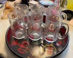 Fun BBQ set of mugs & matching tray