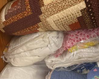 Lots of blankets and bedding