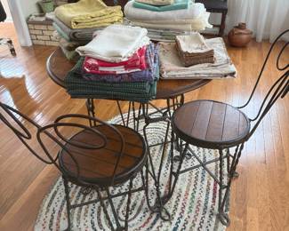 Ice cream parlor table and chairs
