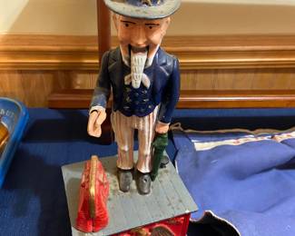 Cast iron Uncle Sam bank