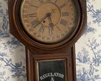 Working Ansonia Long Drop Calendar "Regulator A" Clock.  Original paper and finish. includes key