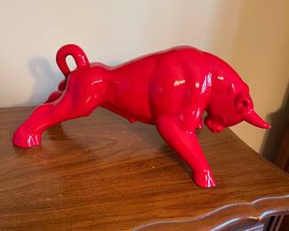 Haeger Red Bull Statue