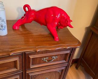 Haeger Red Bull Statue