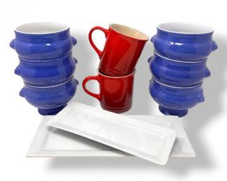 51 LeCreusetMugsLikeNewEmileHenryBowlsSurLaTablePlatters