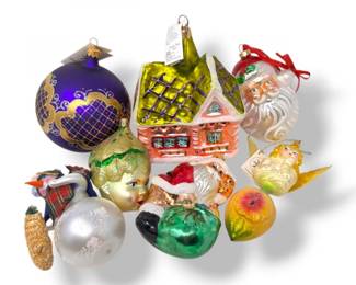 121 LargeChristopherRadkoHandBlownGlassChristmasOrnaments