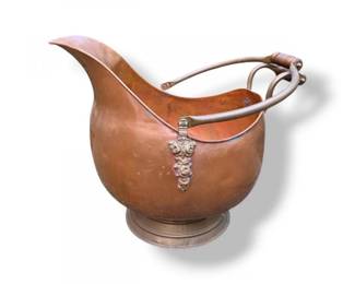 80 OversizedCopperCoalScuttleBucketwHandle