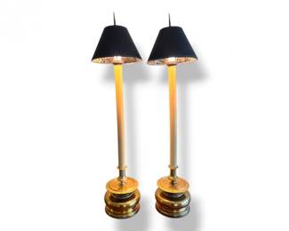 111 ExtraTallVintageBrassTableLampsintheStyleofChapmanPair