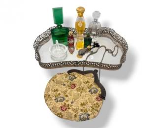 41 VintageVanityTrayPerfumeBottlesVintageHandbagWarerford