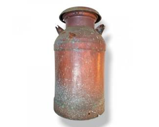 85 LargeVintageMetalMilkCanwHandles