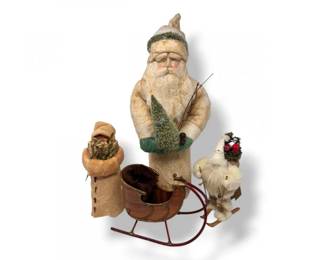 117 VintageStyleSantaSleighTinaMitchellSkiingSantaNewMore