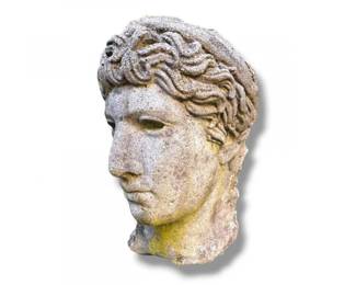 74 ConcreteClassicalMaleHeadGardenSculpture