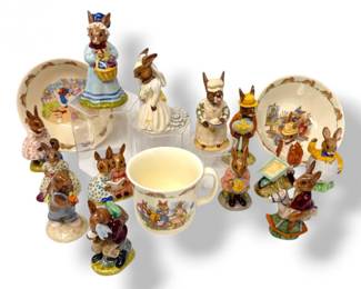 58 RoyalDoultonBunnykinsFigurinesMugBowlsVintageAssortedSet